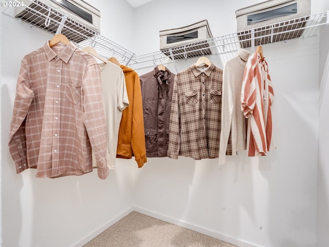 spacious closet with carpet floors