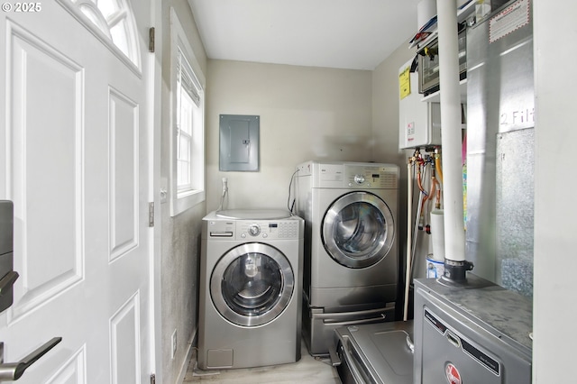 8535 SW Oleson Rd, Portland, OR 97223 - clothes washing area with electric panel, laundry area, and independent washer and dryer