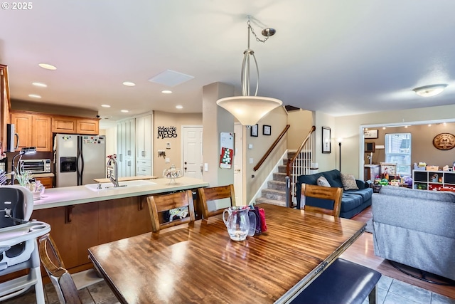 dining area with sink