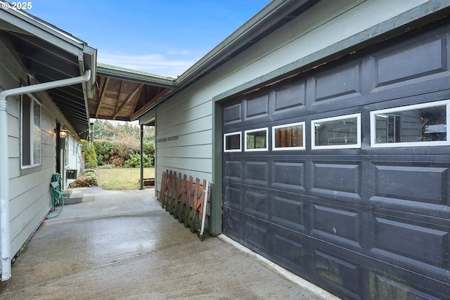 view of garage