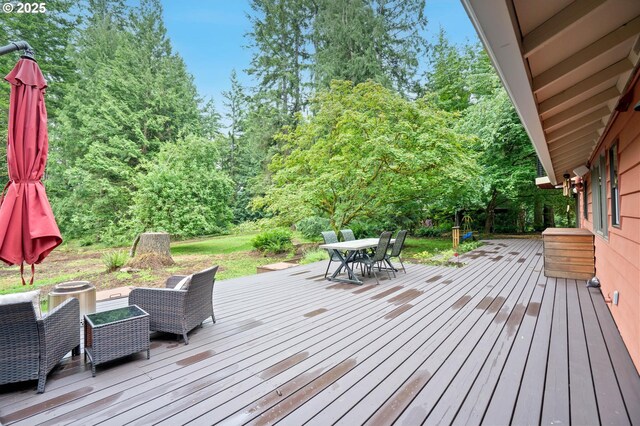 18020 SE 370th Ave, Sandy, OR 97055 - wooden terrace with outdoor dining space