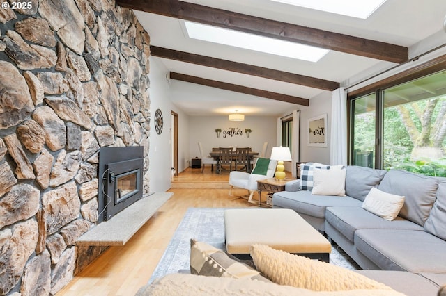 18020 SE 370th Ave, Sandy, OR 97055 - living room featuring beam ceiling and light wood-type flooring