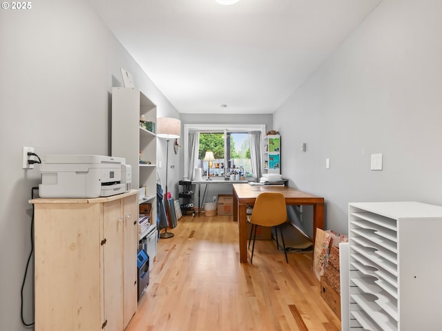 office with light wood finished floors