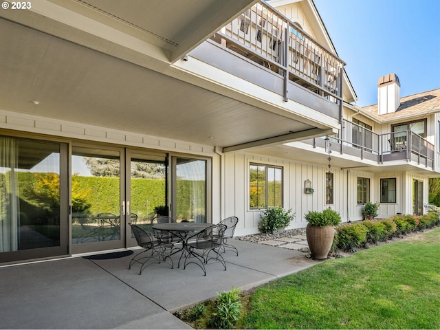 view of patio / terrace featuring a balcony