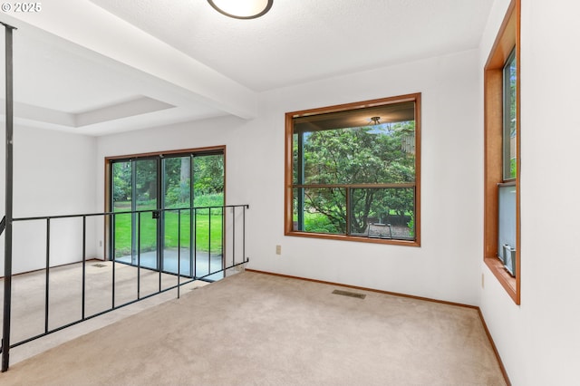 carpeted empty room featuring baseboards