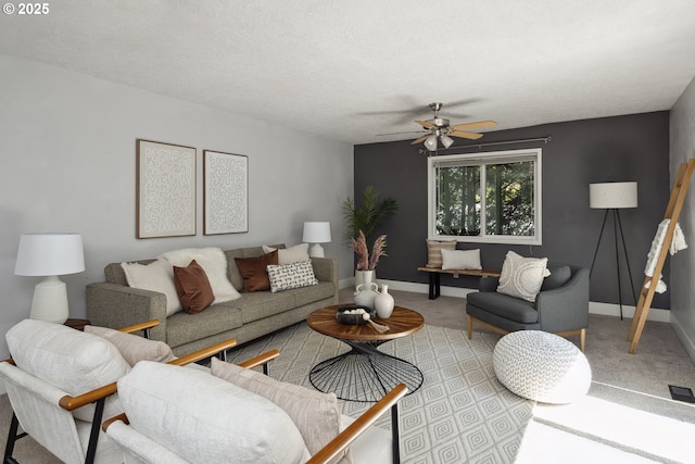 2136 SE Kelly Ave, Gresham, OR 97080 - living area featuring a ceiling fan and light colored carpet