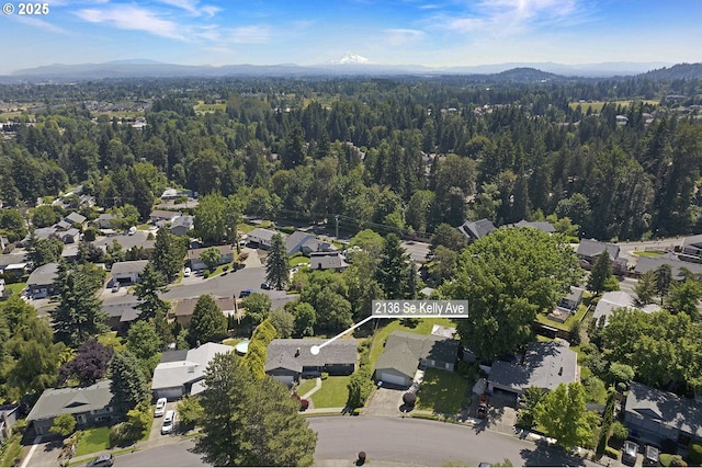 2136 SE Kelly Ave, Gresham, OR 97080 - aerial view of property's location featuring a mountain backdrop and nearby suburban area