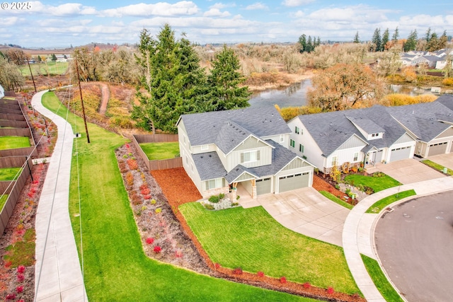 aerial view with a residential view