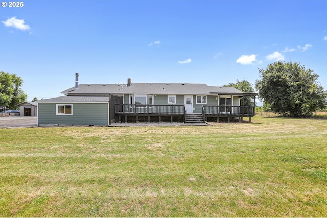 33549 Wikstrom Rd, Scappoose, OR 97056 - back of property with a yard and a wooden deck