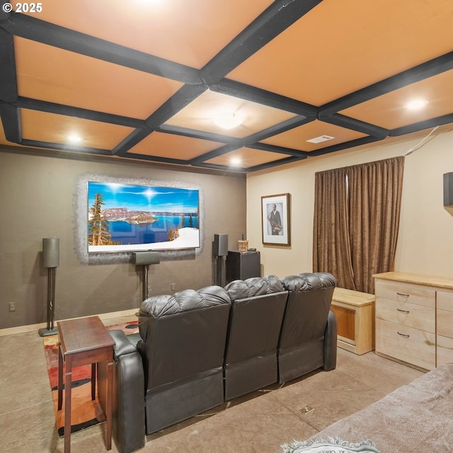 1104 Upper Cow Creek Rd, Azalea, OR 97410 - cinema with coffered ceiling and recessed lighting