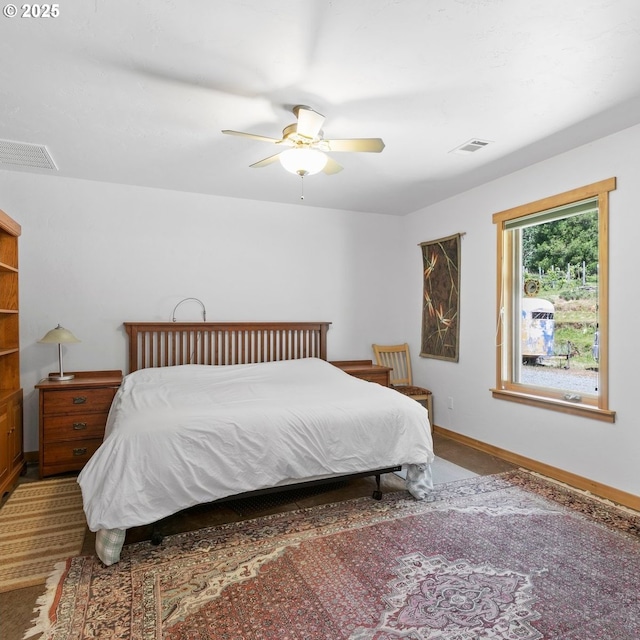 1104 Upper Cow Creek Rd, Azalea, OR 97410 - bedroom with ceiling fan and baseboards