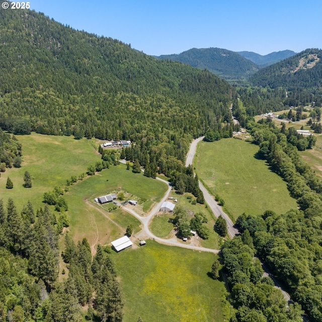1104 Upper Cow Creek Rd, Azalea, OR 97410 - aerial view of property's location featuring a heavily wooded area and a mountainous background