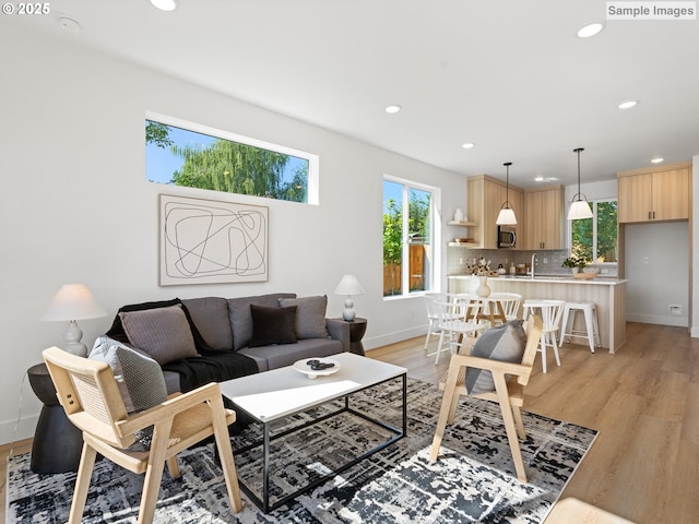 1212 SE Center St Unit 6, Portland, OR 97202 - living area with recessed lighting and light wood-type flooring
