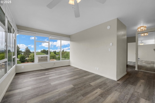 1313 Lincoln St Unit 708, Eugene, OR 97401 - unfurnished sunroom featuring cooling unit and a chandelier