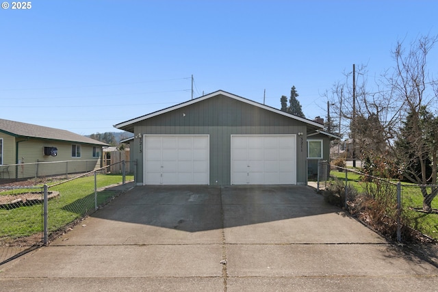 garage featuring fence