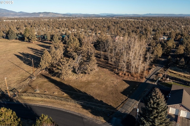 bird's eye view with a mountain view