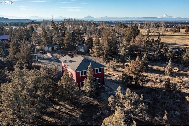 aerial view featuring a mountain view