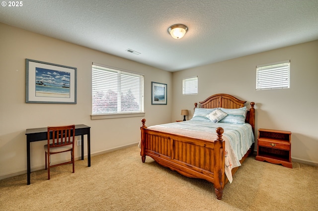1551 S 14th Cir, Ridgefield, WA 98642 - bedroom featuring multiple windows, carpet flooring, and a textured ceiling
