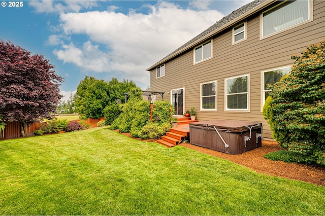 1551 S 14th Cir, Ridgefield, WA 98642 - view of yard featuring a hot tub and a wooden deck