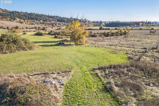 aerial view with a rural view