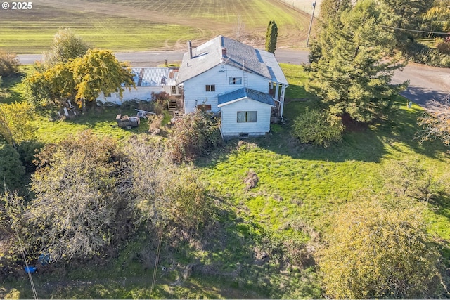 aerial view featuring a rural view