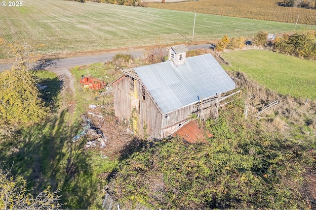 aerial view with a rural view