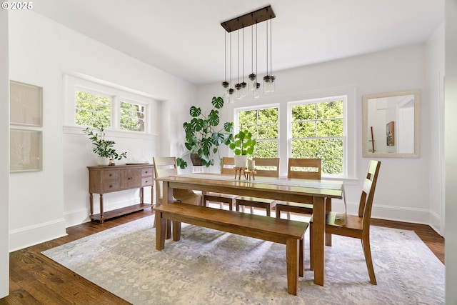 2340 SW Dolph Ct, Portland, OR 97219 - dining room with plenty of natural light, baseboards, and wood finished floors