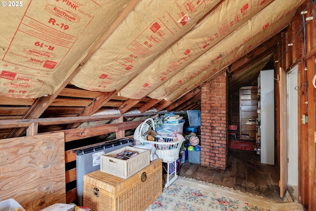 view of unfinished attic