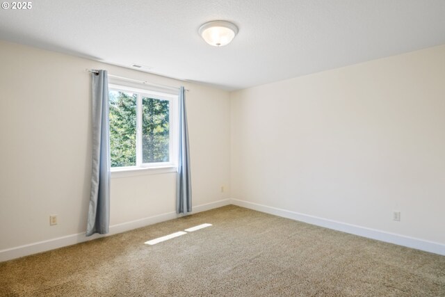 spare room with visible vents, baseboards, and carpet