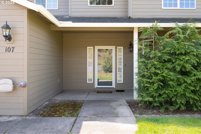 view of exterior entry