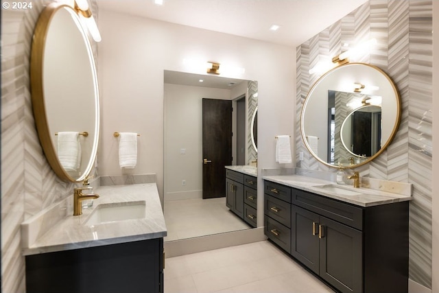 bathroom featuring tile patterned floors and vanity