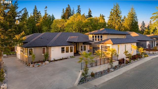 view of prairie-style house