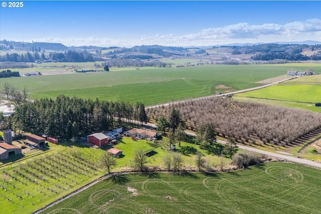 aerial view featuring a rural view