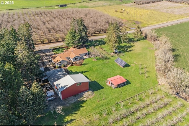 aerial view with a rural view