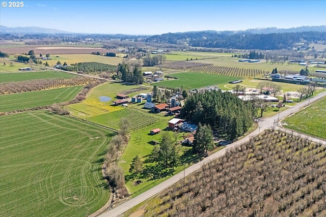 aerial view with a rural view