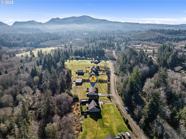 bird's eye view featuring a mountain view