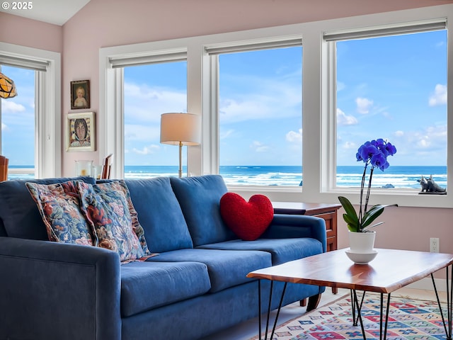 3764 Pacific Ave, Cannon Beach, OR 97110 - living area featuring healthy amount of natural light and a water view