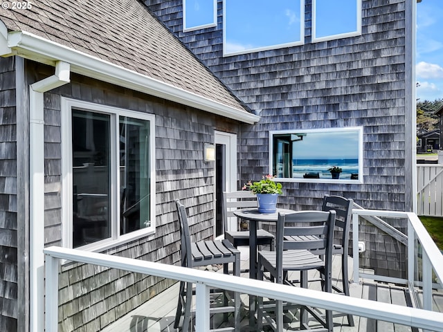 3764 Pacific Ave, Cannon Beach, OR 97110 - wooden terrace featuring outdoor dining area