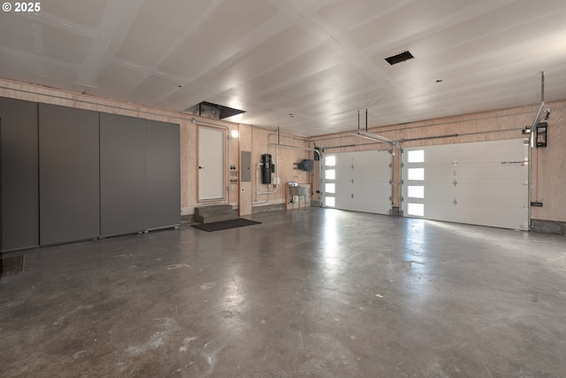 garage with electric panel