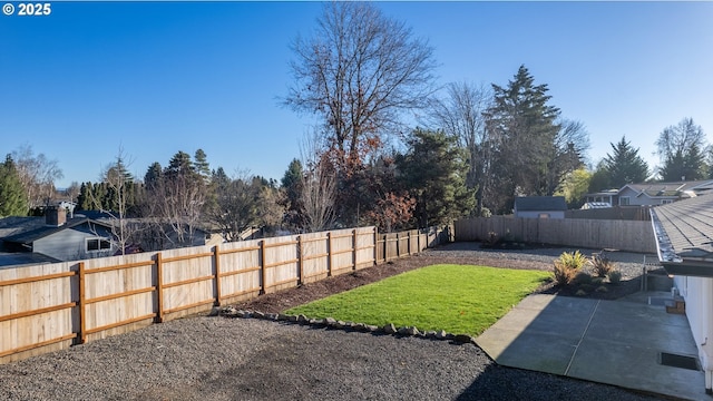 view of yard featuring a patio