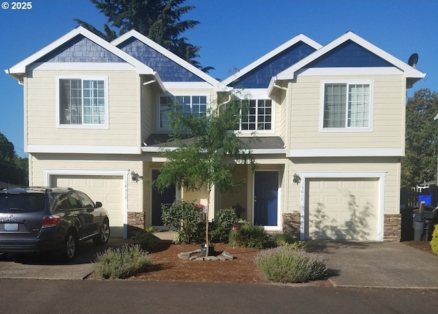 view of front of home with a garage