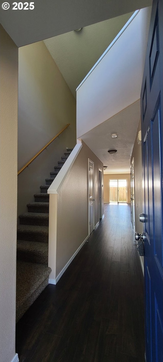 hall featuring dark hardwood / wood-style flooring