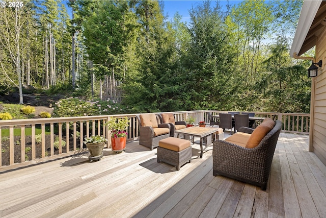 33525 Beerman Creek Ln, Seaside, OR 97138 - wooden terrace featuring an outdoor hangout area