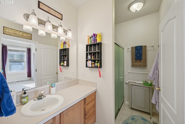 302 NW Elderberry Ln, Dallas, OR 97338 - full bathroom with vanity and a stall shower