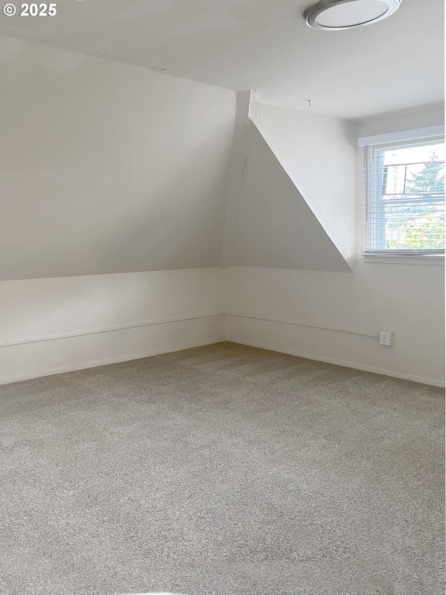 additional living space featuring lofted ceiling