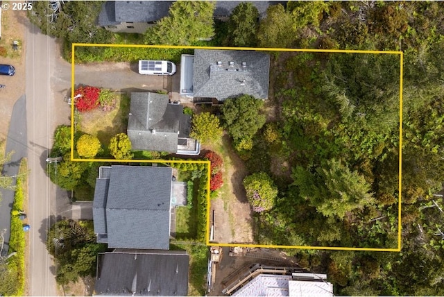 1745 Pearl St, Tillamook, OR 97141 - aerial view of property's location featuring property parcel outlined