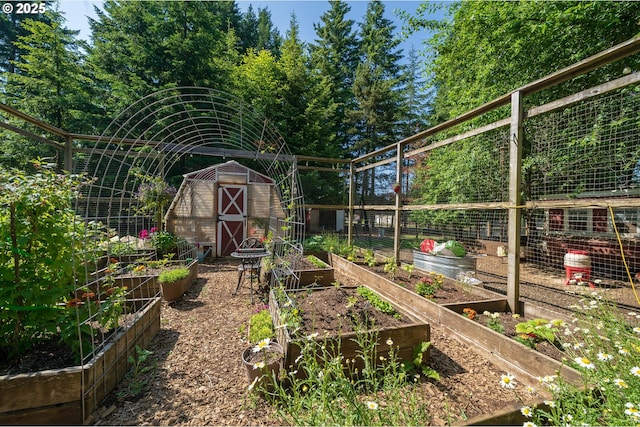 20131 Bridge Creek Rd SE, Silverton, OR 97381 - view of yard featuring a garden and a storage unit