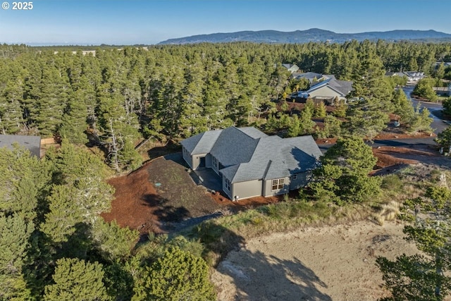 bird's eye view with a mountain view