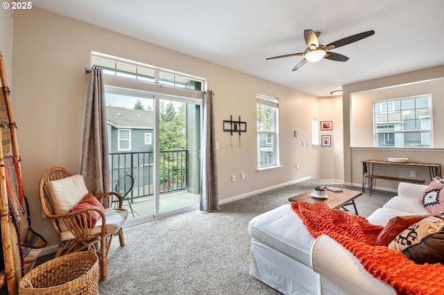 525 Springtree Ln, West Linn, OR 97068 - living room with carpet floors and a ceiling fan