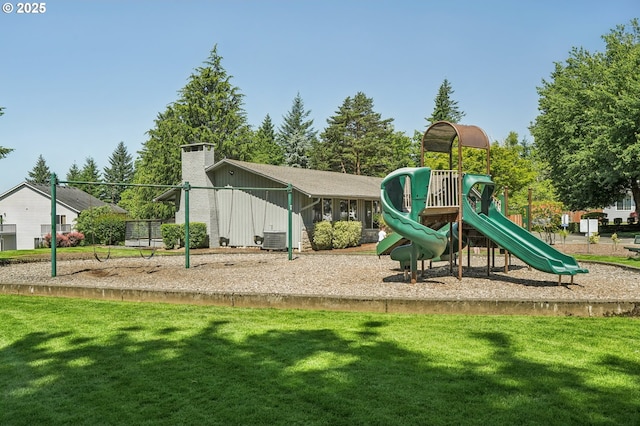 5661 J St, Washougal, WA 98671 - community jungle gym with a yard and cooling unit
